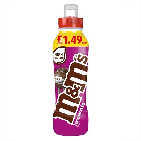 Chocolate M&M's milk drink in bottle