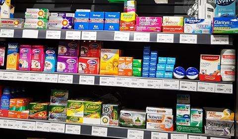 Medicines on shelf