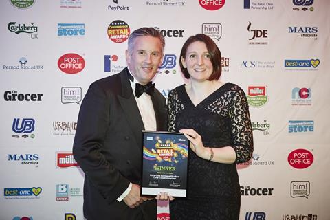 Bestway sales director Tony Holmes with Coca-Cola Enterprises communications manager Donna Pisani