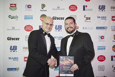 L-r: The Retail Data Partnership marketing manager James Loker with store owner Richard Inglis