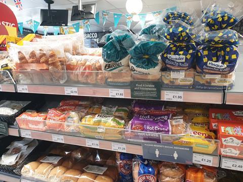 Brioche, bagels, crumpets and other bakery lines on display