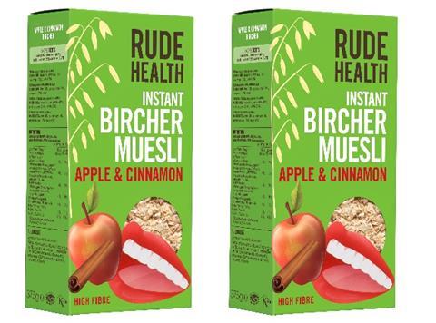 Rude Health apple cinnamon bircher muesli
