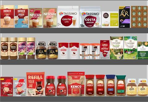 where best to place coffee on a shelf in a convenience store