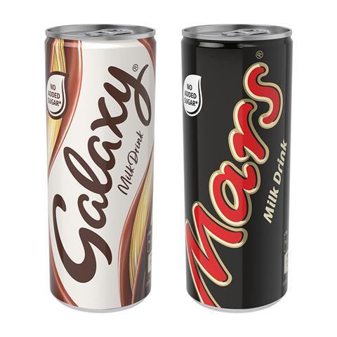 Galaxy and Mars Milk Cans