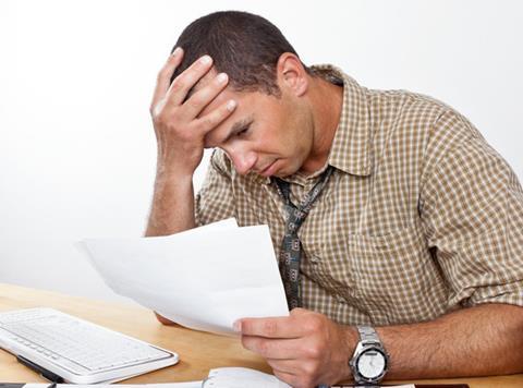 Debt stress bills paperwork