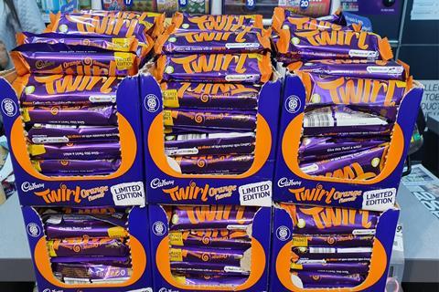 Cadbury Twirl Orange Stock