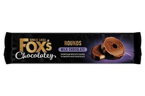55006533 FOXS CHOCOLATEY ROUNDS MILK CHOC 130G FOGRA