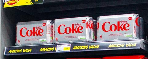 Diet coke multipacks on end bay