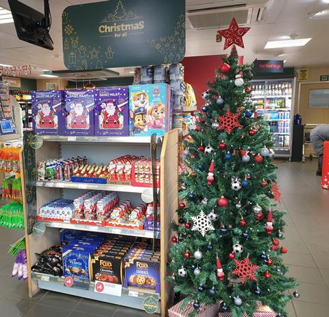 Christmas display in store
