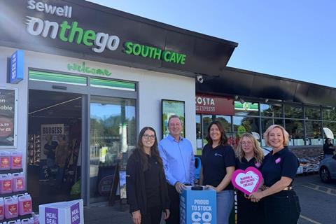 CW Sewell OTG Patrick Sewell in blue shirt, Holly Perry Co-op Wholesale centre