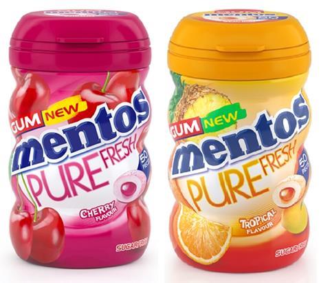 Mentos Gum Pure Fresh Cherry and Tropical web