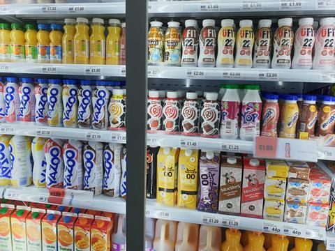 Yazoo, Frijj, shakes lined up in chiller