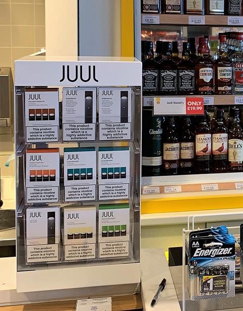 JUUL VAPING DISPLAY IN MFG STORE