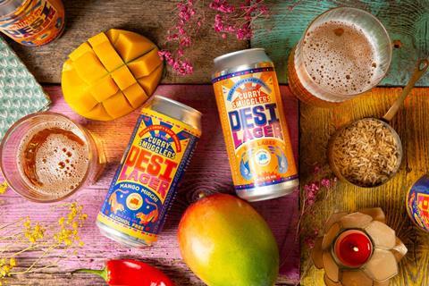 desi lager with mangoes