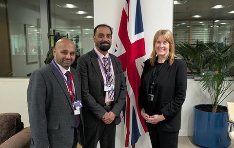 Fed officials with police minister Sarah Jones