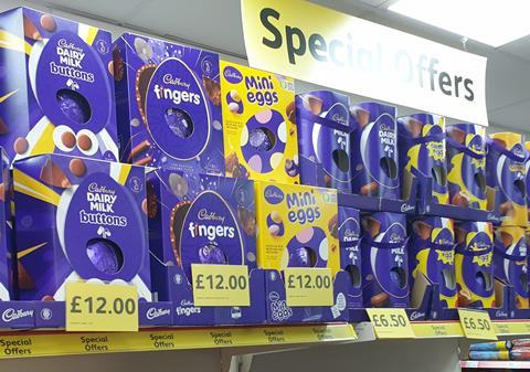 Cadbury Easter eggs in store