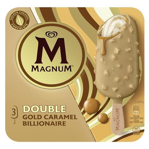 Magnum Double Gold Caramel Billionaire ice cream stick multipack