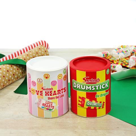 Love Hearts and Drumstick chews gift drums