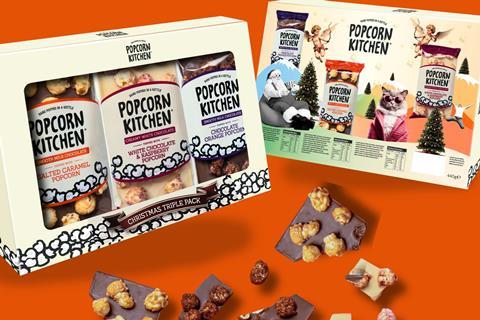 Christmas chocolate bar triple pack on orange with chocolate pieces (1)