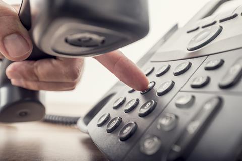 Close-up of making a phonecall