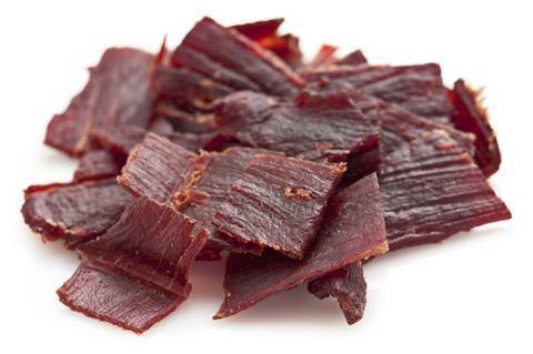 Beef jerky close up