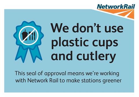 We don't use plastic cups and cutlery - sticker