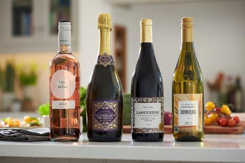 A selection of SPAR own label wine range which is also suitable for vegans