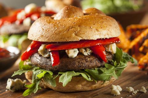 Vegetarian Portabello mushroom burger