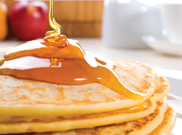 Pancakes and syrup